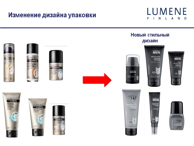 Изменение дизайна упаковки Новый стильный дизайн